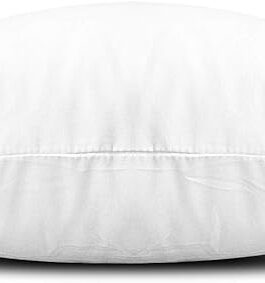 Throw Pillow Inserts, Set of 4 Lightweight Down Alternative Polyester Pillow, Couch Cushion, Sham Stuffer, Machine Washable. (White, 18×18)